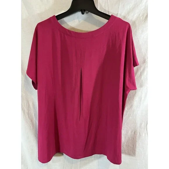 J Jill Women’s NWT 2X Pink Luxe Supima Scoop-Neck Tee - Picture 7 of 10